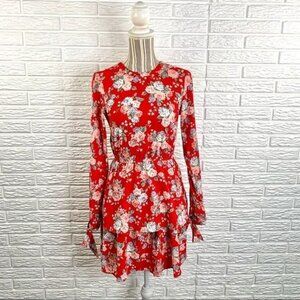 Divided H&M Floral Tiered Ruffled Open Back Dress Size 2